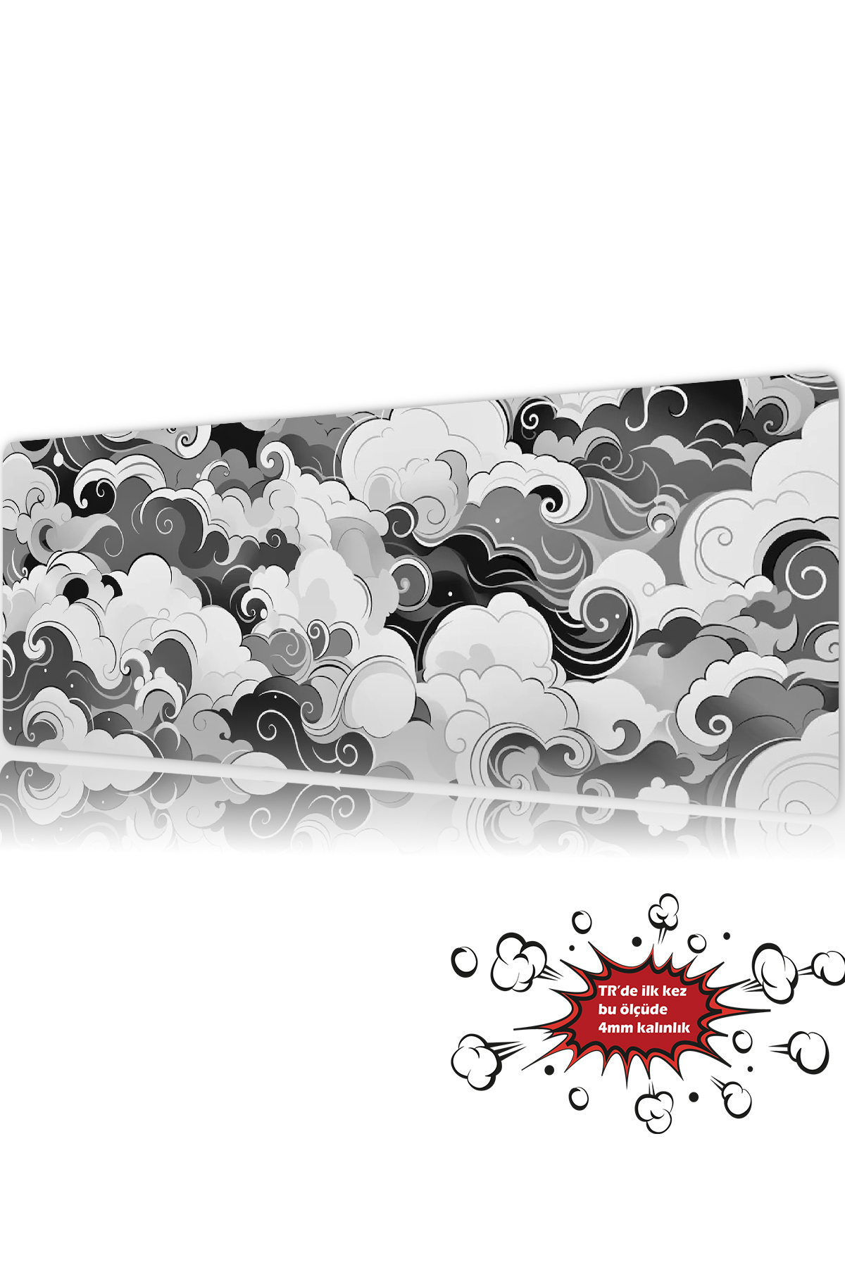 Ethereal Waves 90x40 4MM Thickness Premium Gaming player mousepad, Anti Slip XXL mouse pad