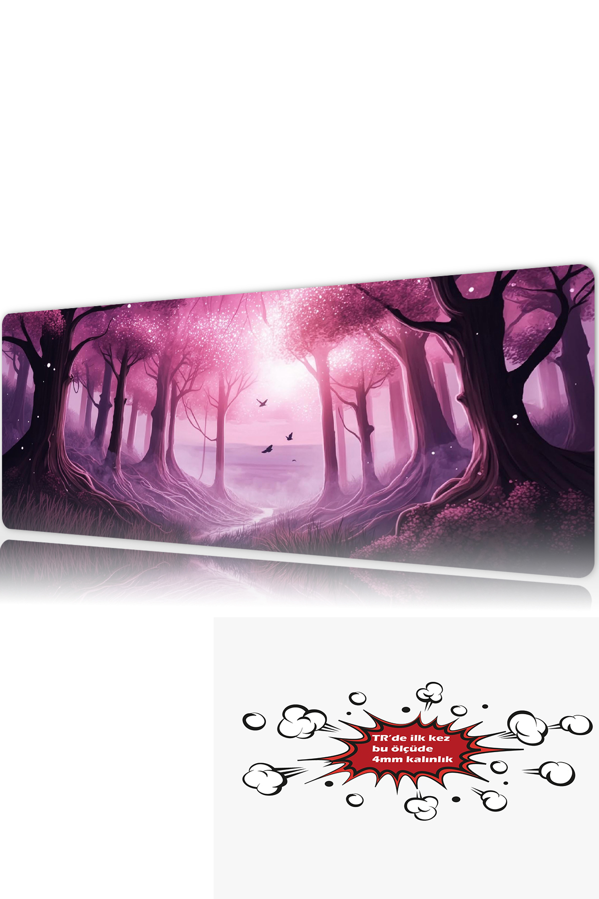 Enchanted Blossom Forest 90x40 4MM Thickness Premium Gaming player mousepad, Anti Slip XXL mouse pad