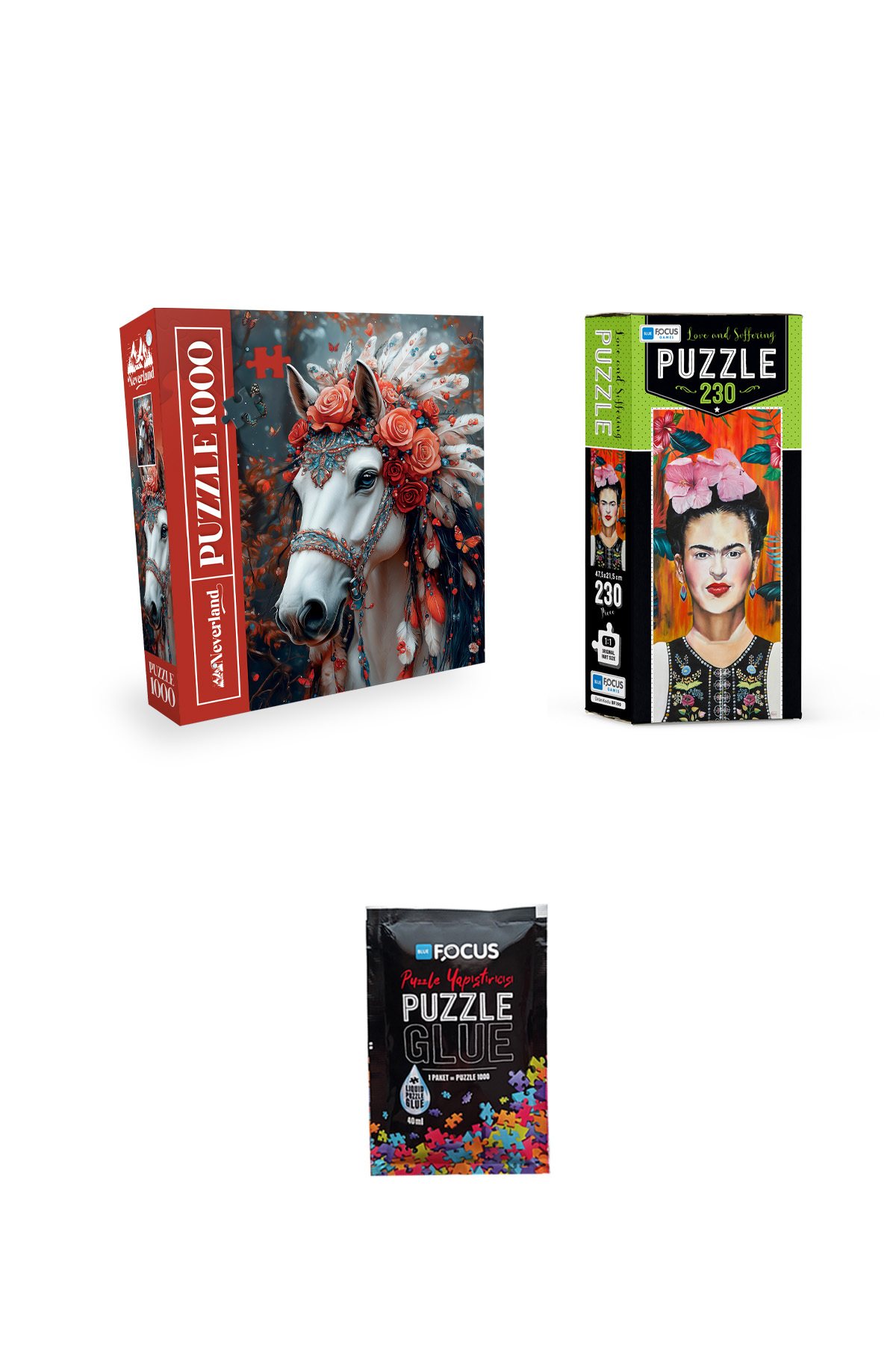 Neverland 1000 PARÇA PUZZLE ASİL AT VE 230 PARÇA LOVE AND