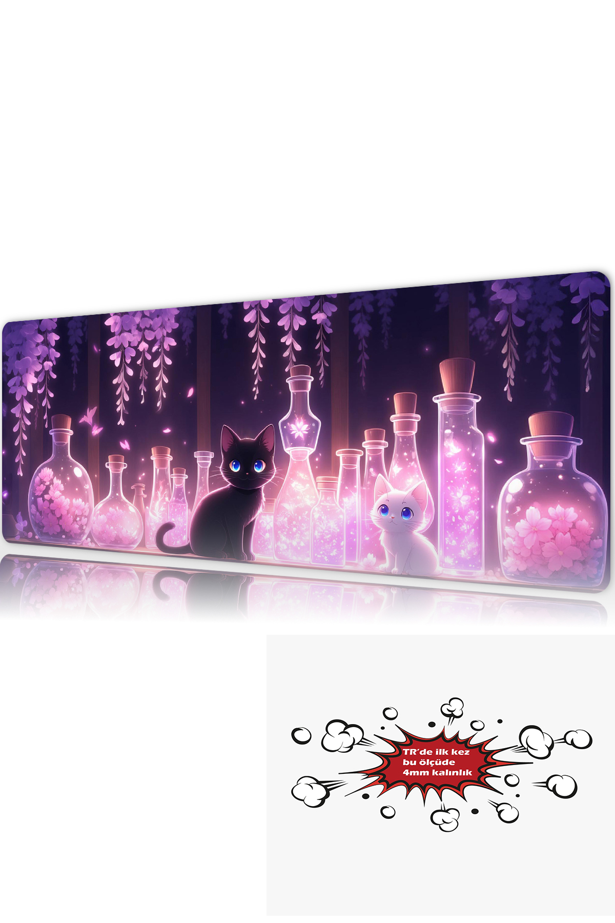Potion Garden 90x40 4MM Thickness (first in TR) Premium Gaming player mousepad, Anti Slip XXL mouse pad