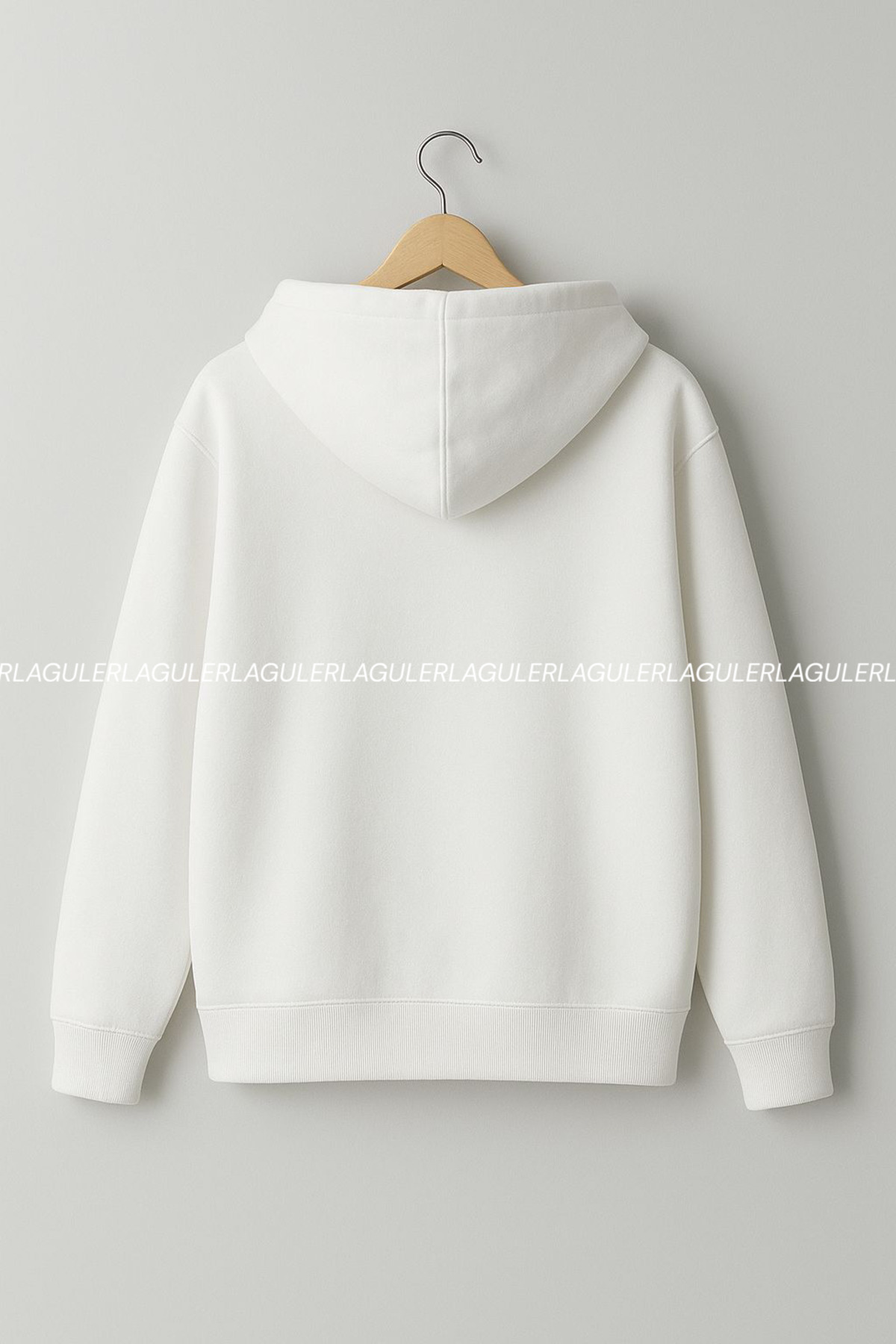 Unisex İçi Polarlı Kışlık Tüylenmeyen Fermuarlı Cepli Kapüşonlu Düz Hoodie Ceket — سفید uzunceketxx — تصویر 2 از 3