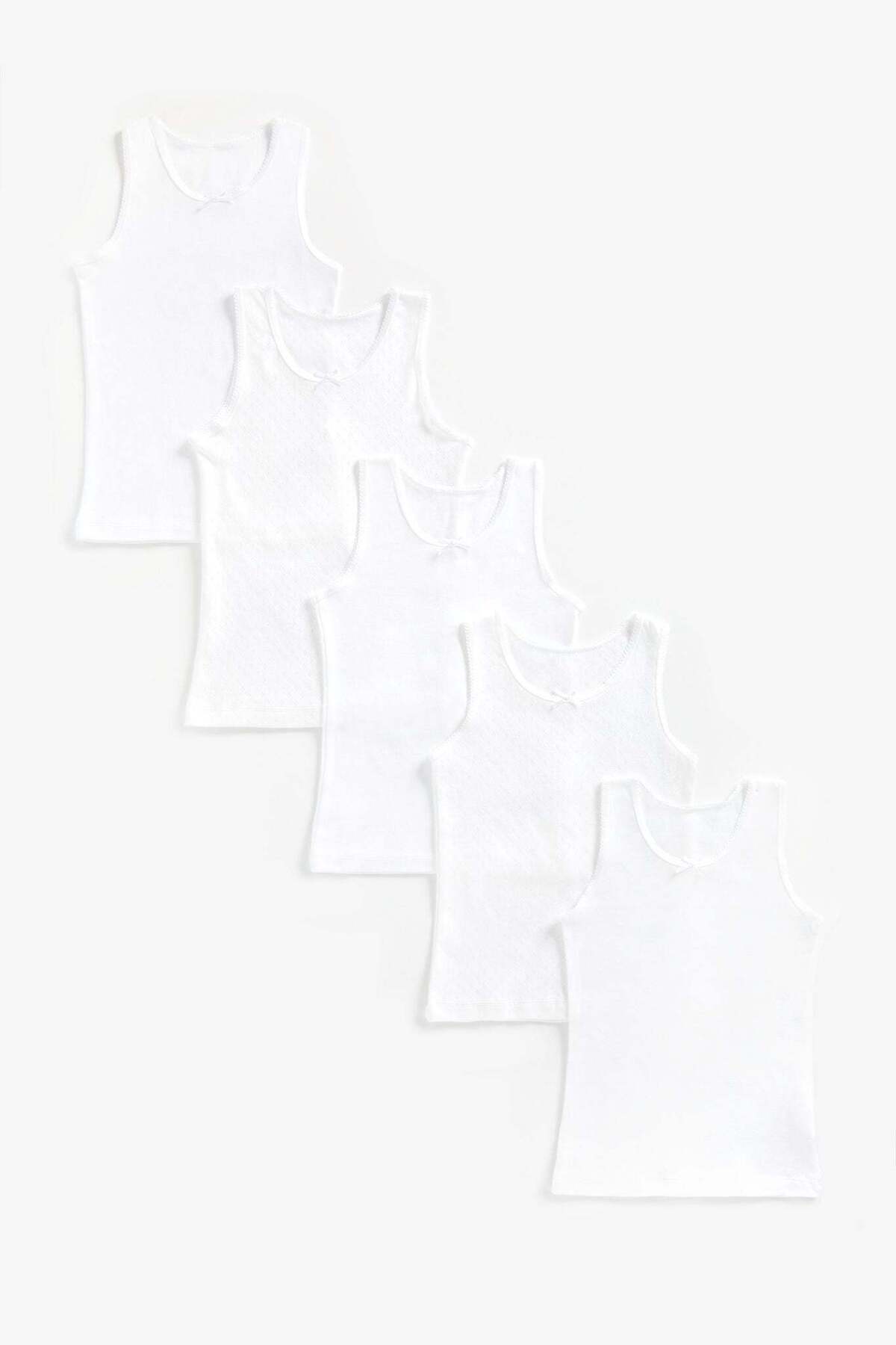 MOTHERCARE White Sleeveless Vests - 5 Pack