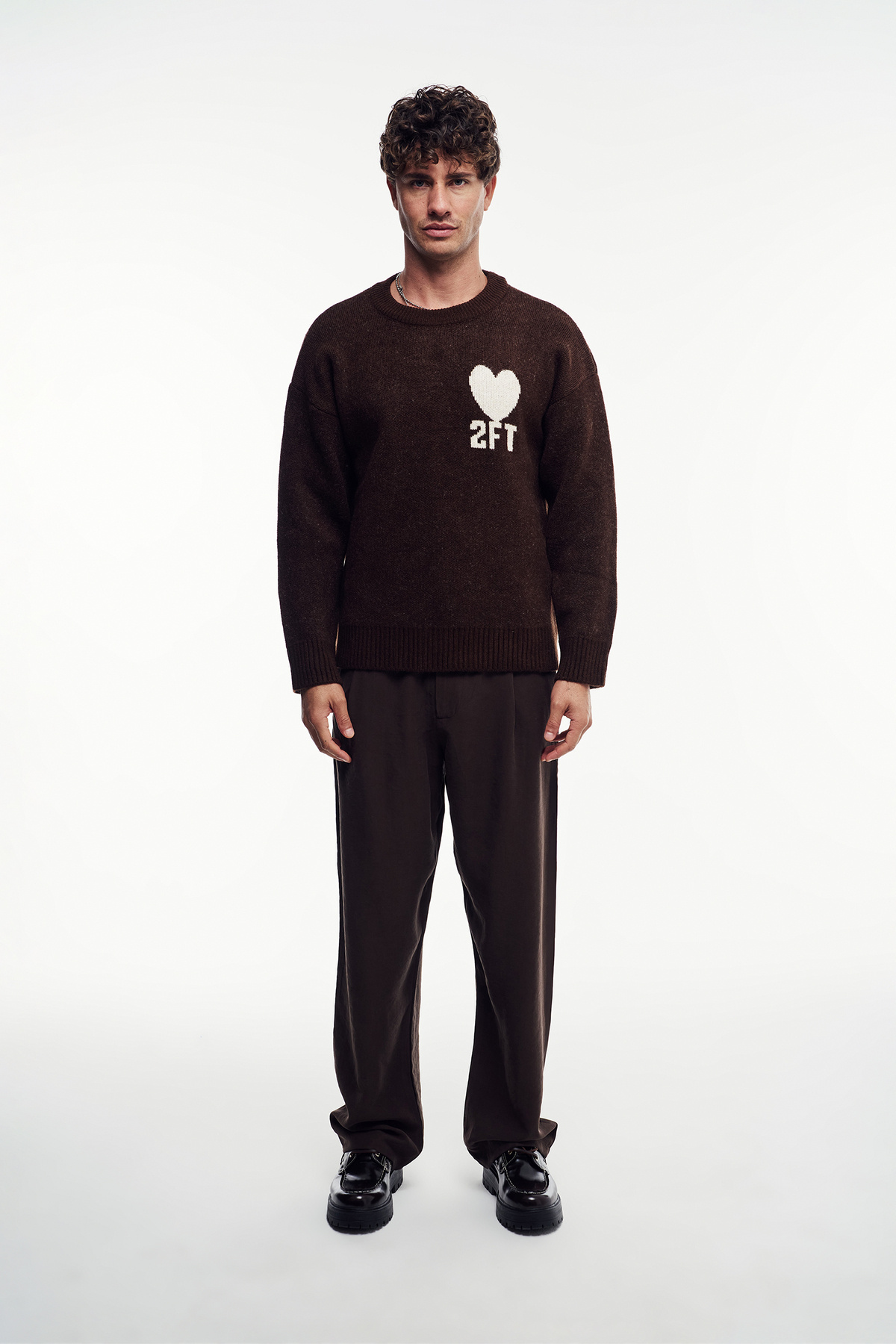 2512 Clothing 2ft Embroidered Knit Sweater- Trendyol