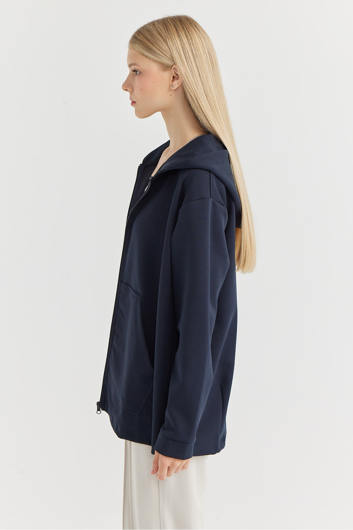 PAULMARK  Kadın Kanguru Cepli Sweat Üst - Görsel 4