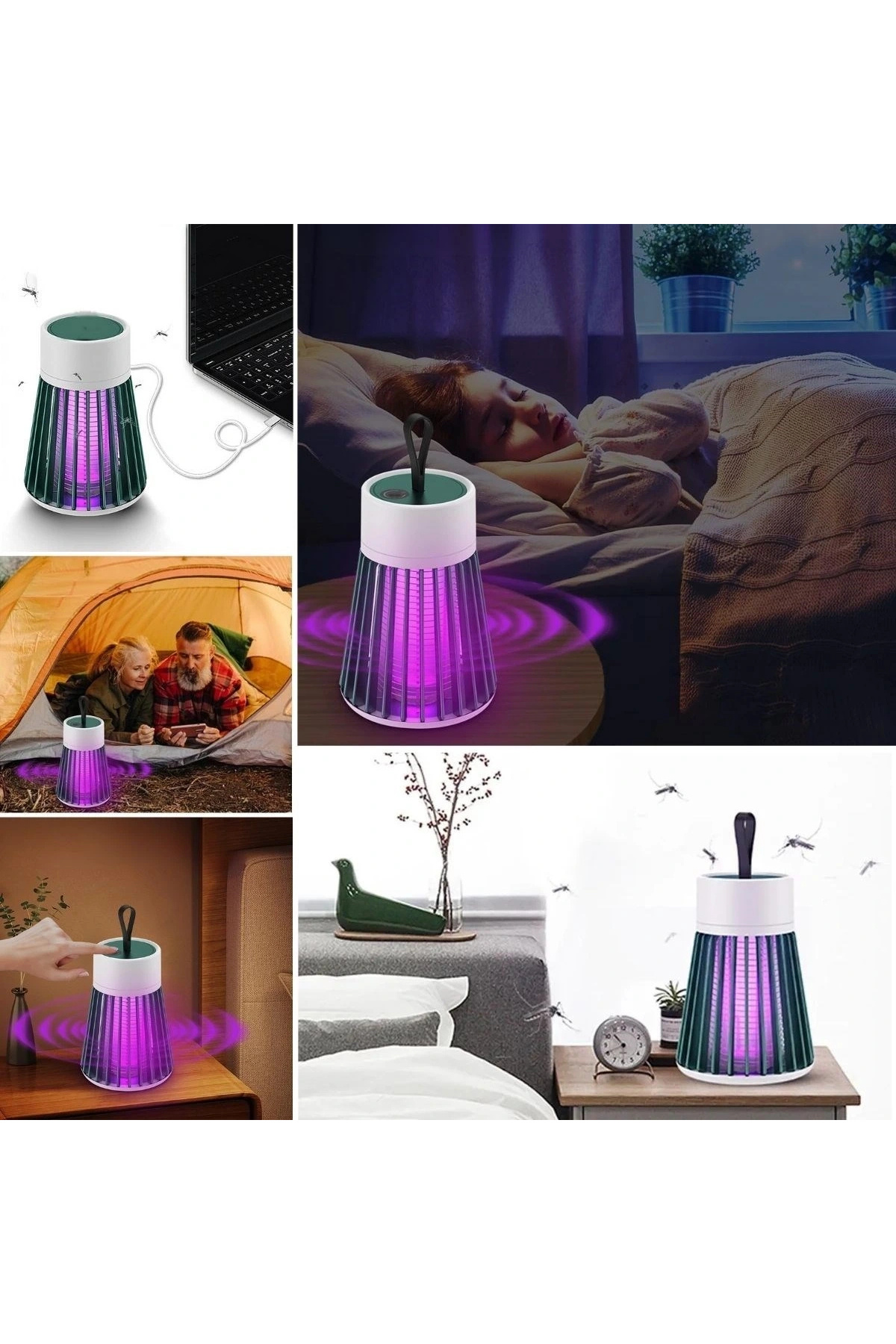 shopwave İç ve Dış Mekanlar İçin Şarjlı Sinek Öldürücü Sivrisinek Kovucu,UV Işıklı Sineksavar Taşınabilir Gec