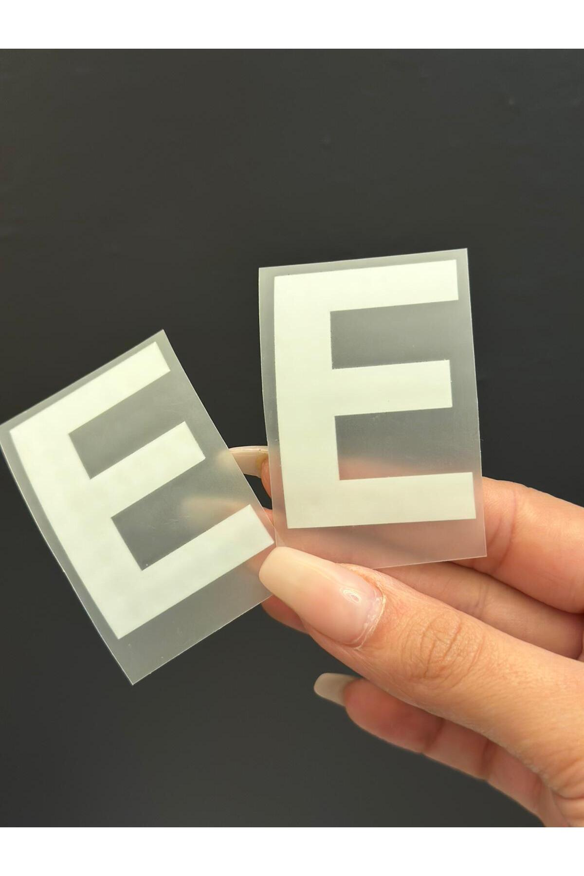 Gönülden Tasarım 2 Lİ ÜTÜ İLE YAPIŞAN E HARFİ ARMA TRANSFER BASKI 5X4 CM BEYAZ