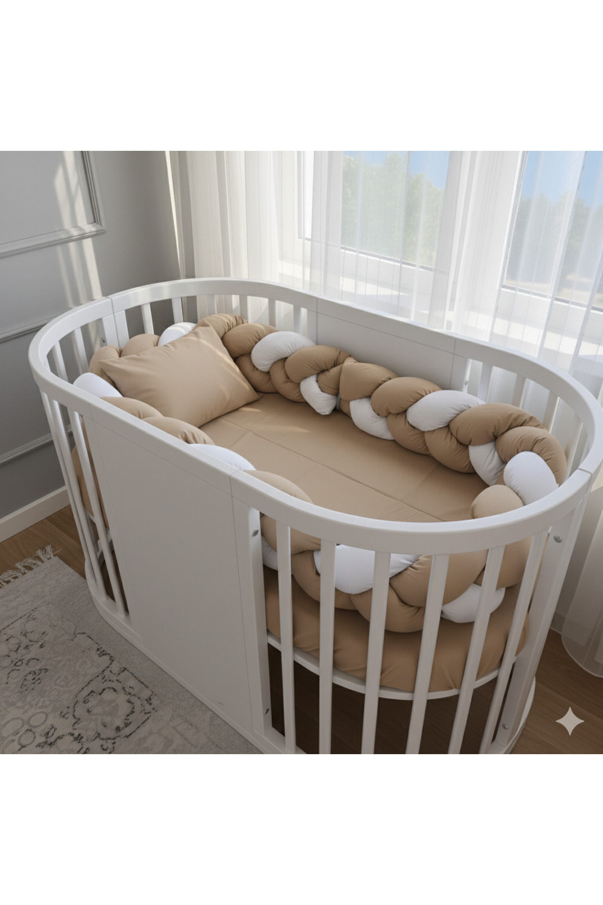 Baby Étoile Örgülü Beşik Kenar Koruma seti