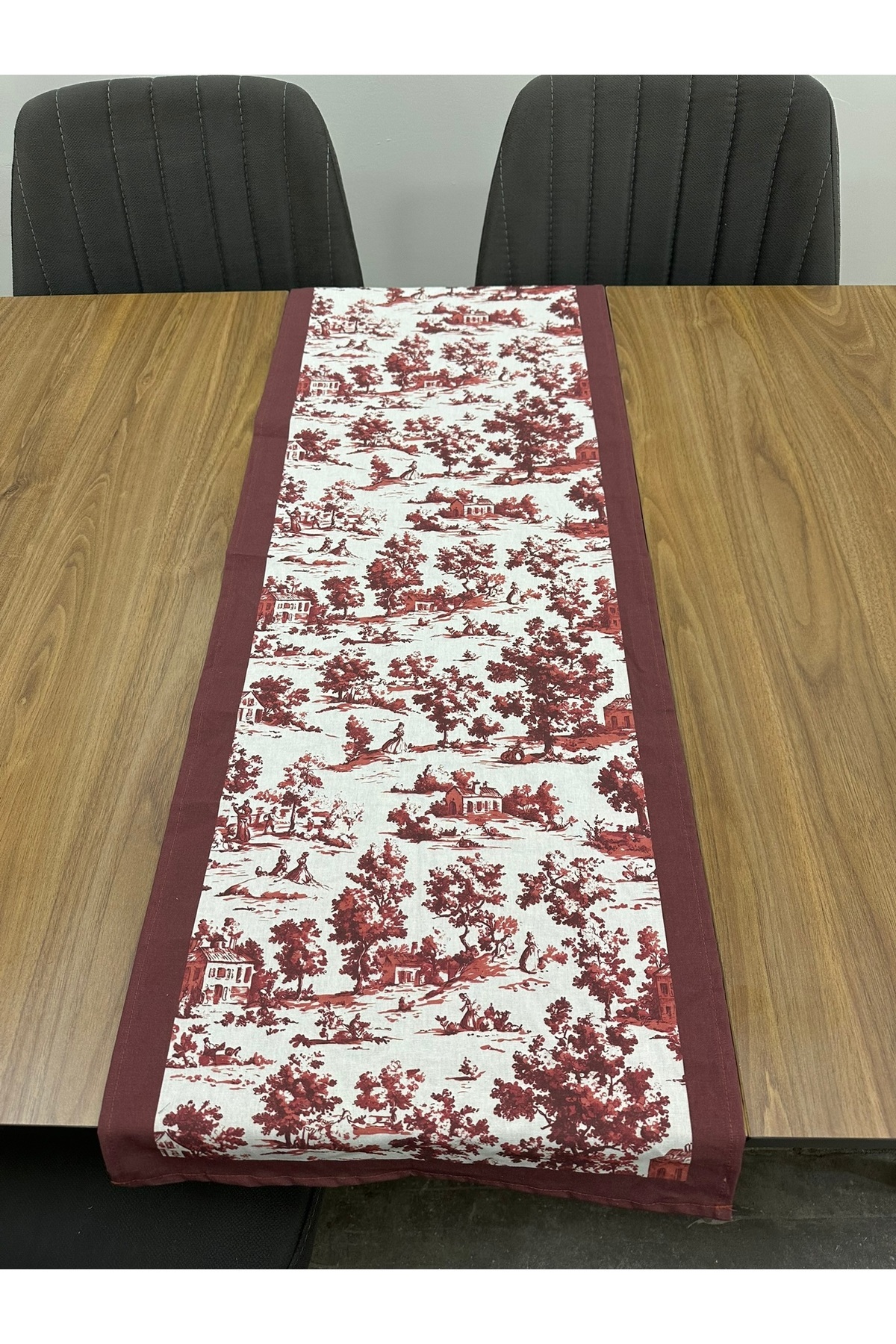 Toile De Jouy Monet Runner 40x110cm | 100% Cotton Digital Printed Tablecloth | Country Style French