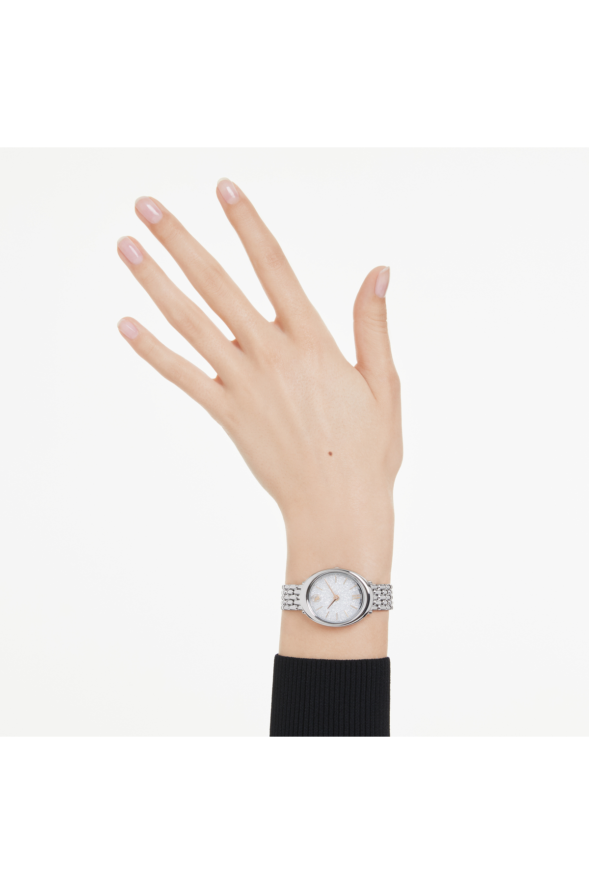 Swarovski Imber oval Saat, İsviçre Üretimi, Metal bileklik, Gümüş Rengi, Paslanmaz çelik görsel 6