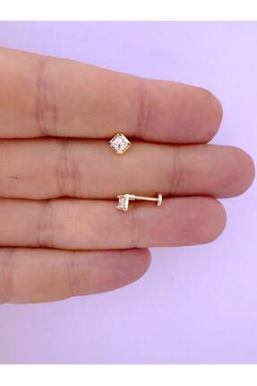 Arescollection 1 ADET ZİRKON TAŞLI ZARİF TRAGUS HELİX LOBE UYUMLU PİERCİNG KÜPE