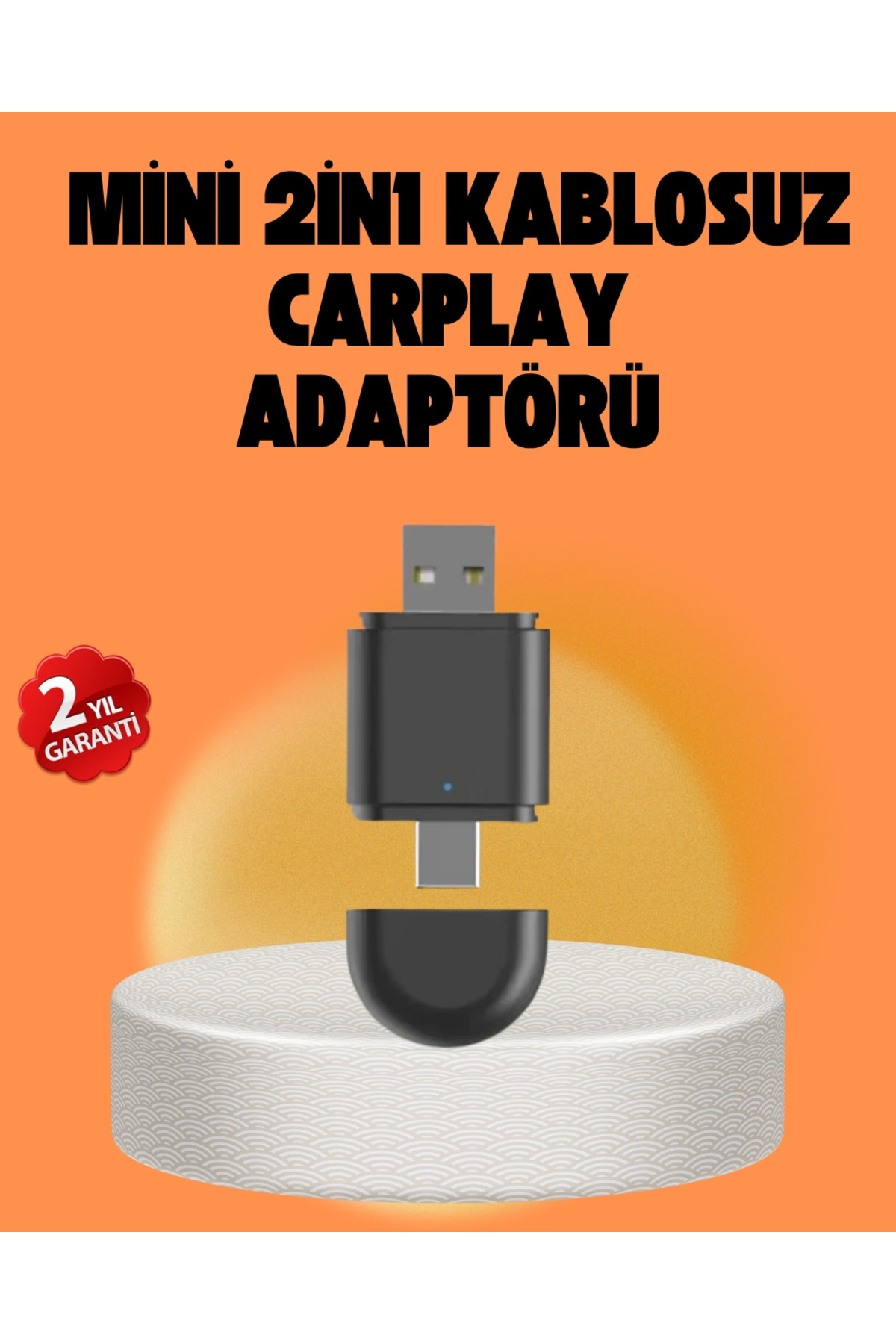 Eco Lounge Kablosuz CarPlay ve Android Auto Dönüştürücü – USB-A & Type-C Girişli Akıllı Adaptör