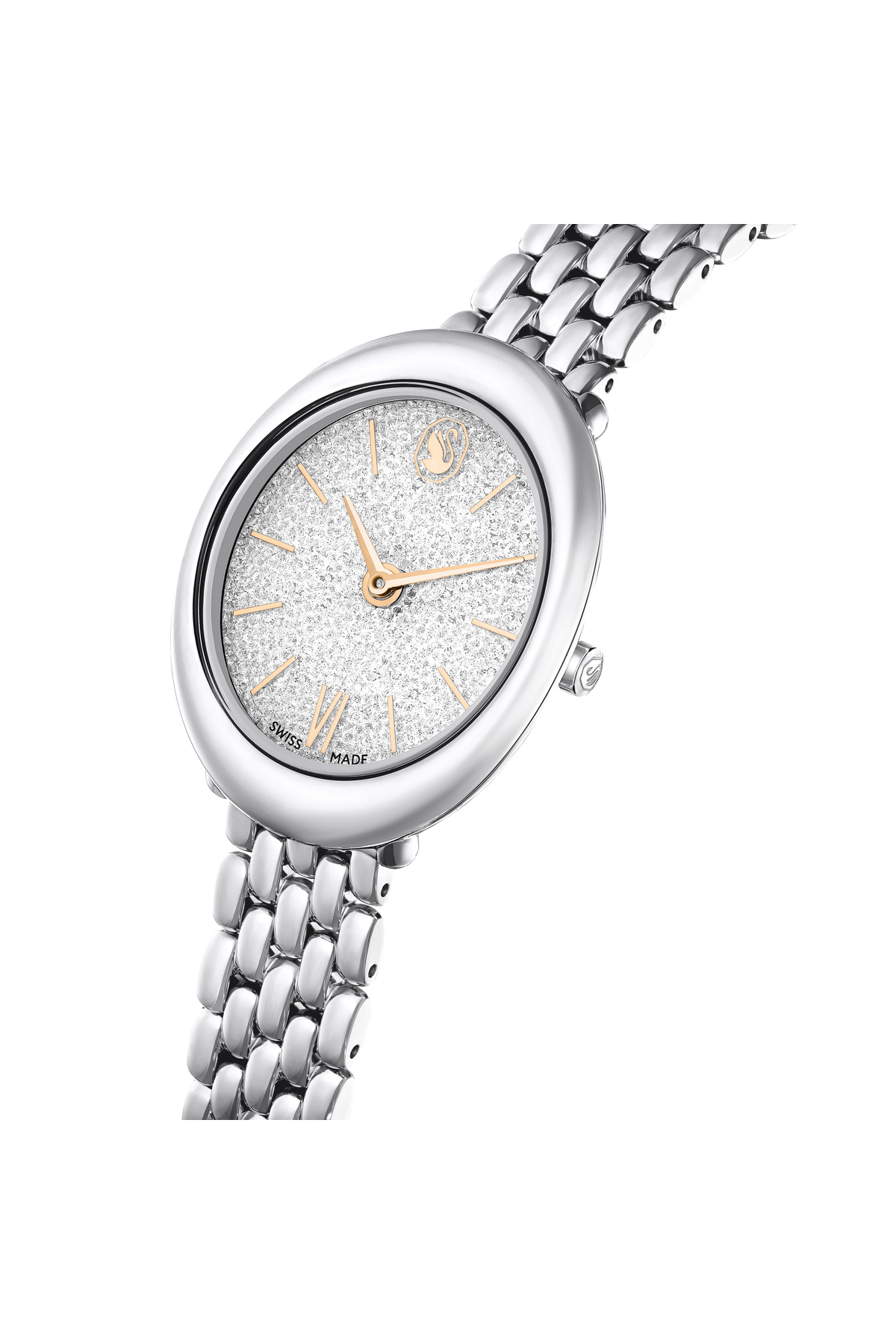 Swarovski Imber oval Saat, İsviçre Üretimi, Metal bileklik, Gümüş Rengi, Paslanmaz çelik görsel 4
