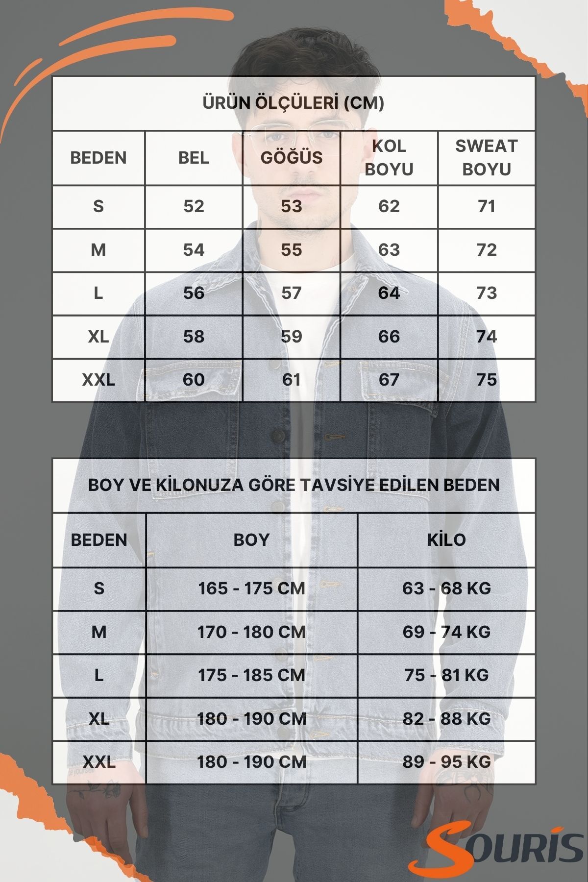 Souris  Erkek Lacivert Yıkamalı Kot Ceket Gömlek Yaka Kapaklı Çift Cep - Görsel 5