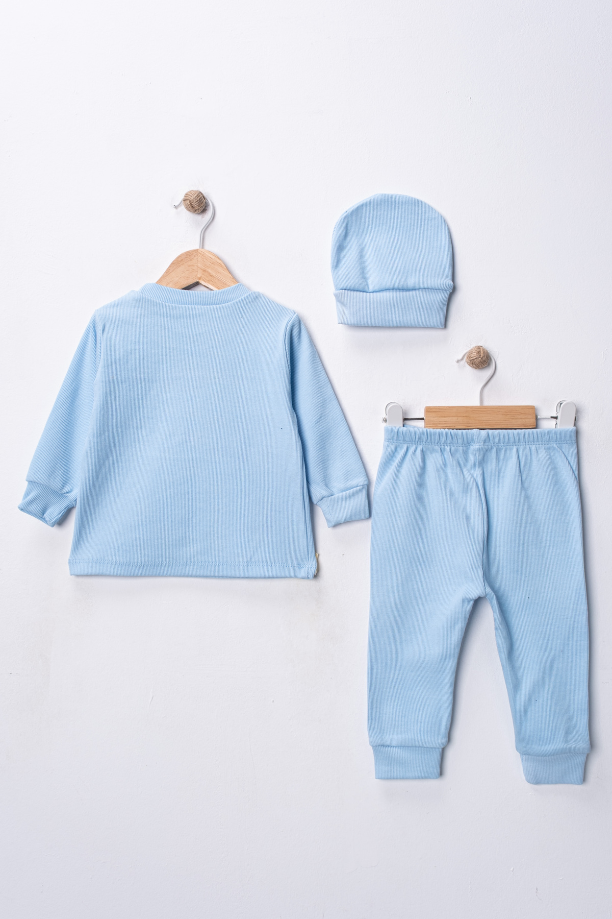 DIMPLE BABY Bereli 3 Parça Organik Pamuk Esnek Bebek Takımı fotoğrafı 3 (önizleme)