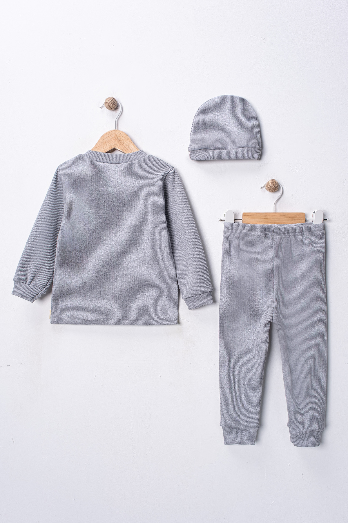 DIMPLE BABY Bereli 3 Parça Organik Pamuk Esnek Bebek Takımı fotoğrafı 3 (önizleme)