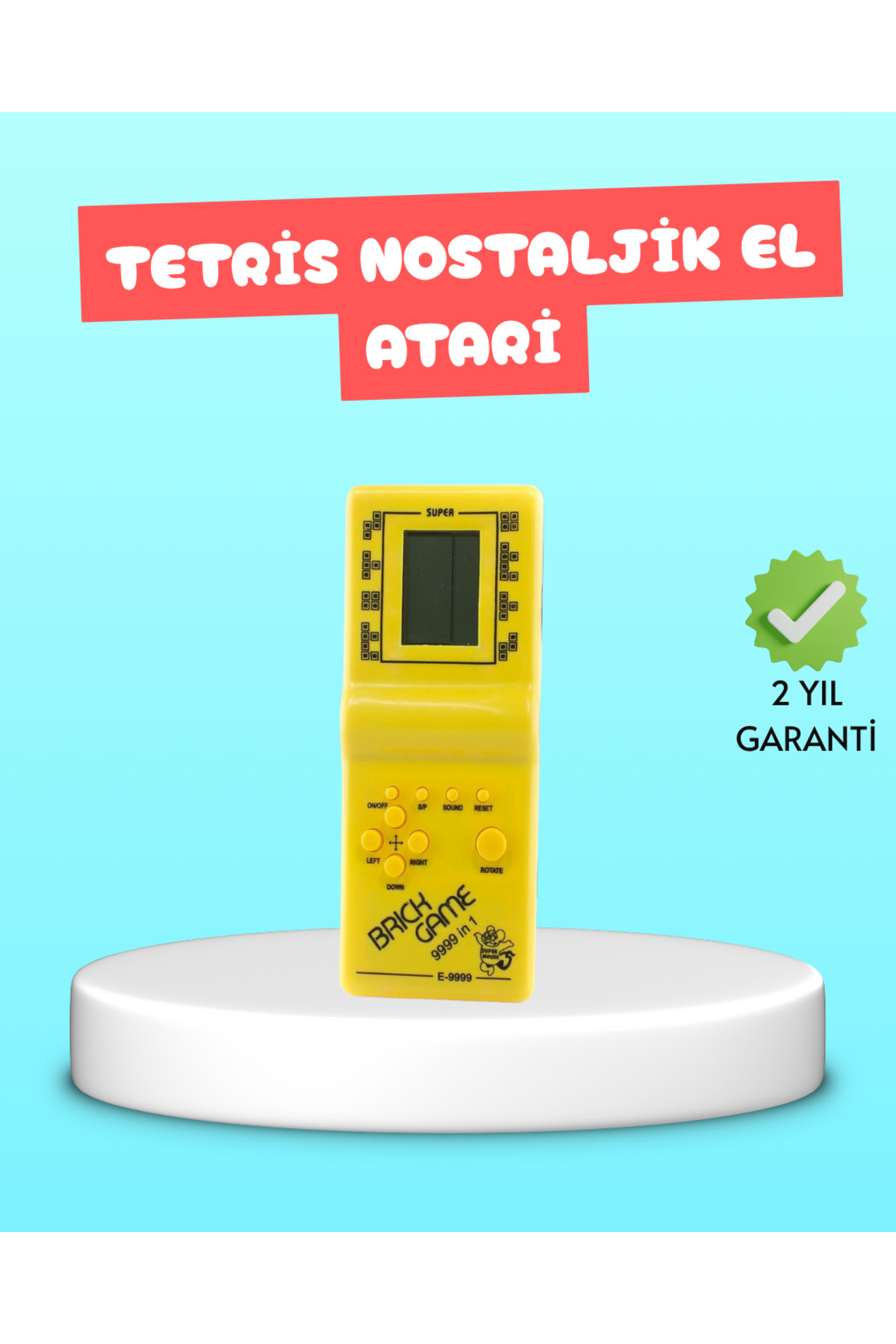 ASTRALTECH Taşınabilir El Aterisi Gameboy - Klasik Tetris Oyunu, Pil ile Çalışan Mini El Konsolu