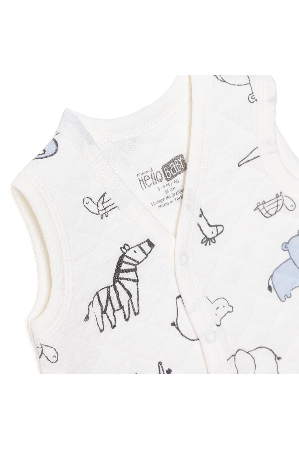 ebebek Hello Baby HelloBaby Erkek Bebek Kapitone Yelek Kapitone Örme V Yaka Atlet Kol fotoğrafı 3 (önizleme)