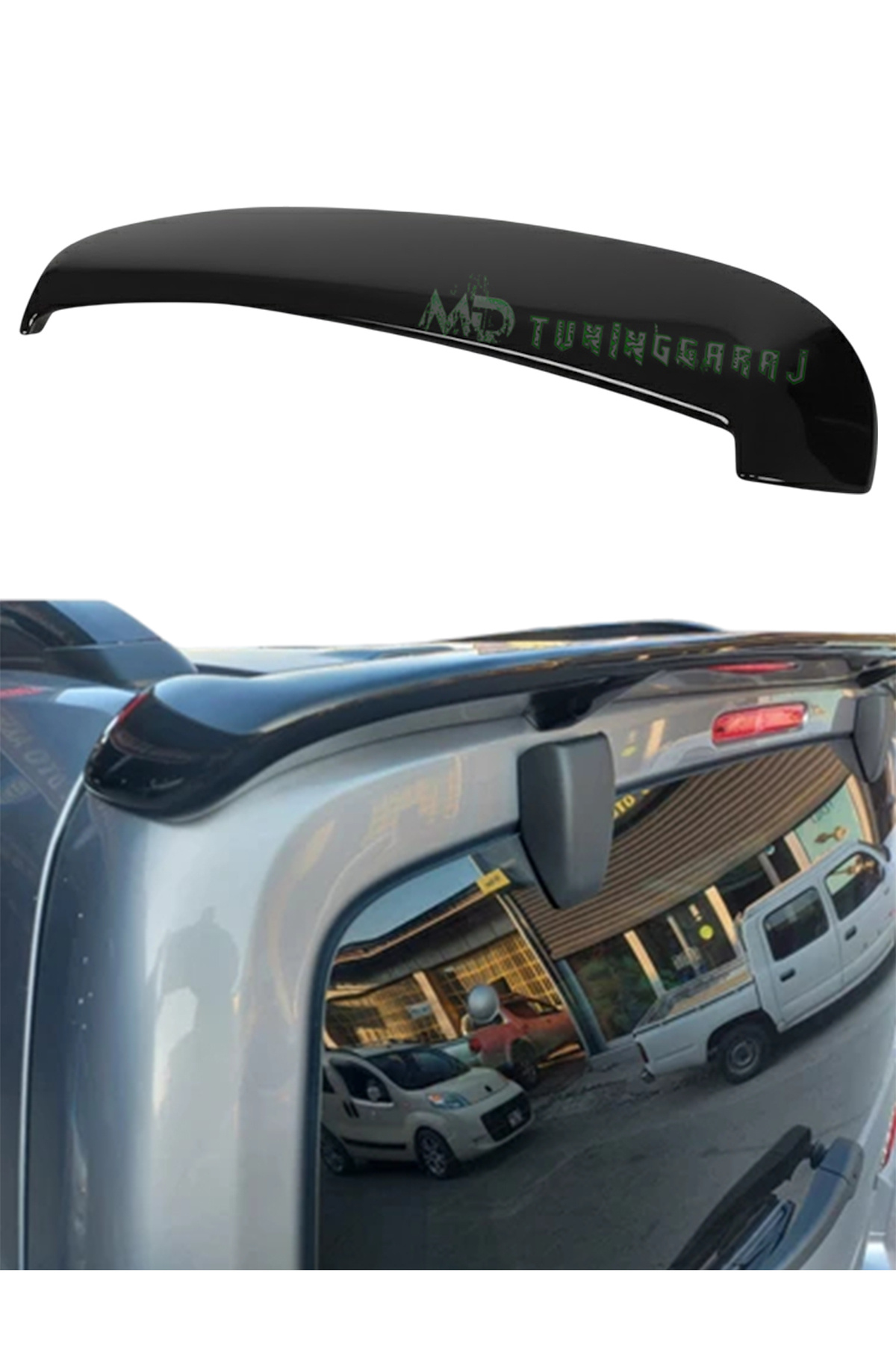 mdtuninggaraj PEUGEOT Partner & Rifter, CITROEN Berlingo, OPEL Combo (PARLAK SİYAH BOYALI) Bagaj Üstü Spoiler
