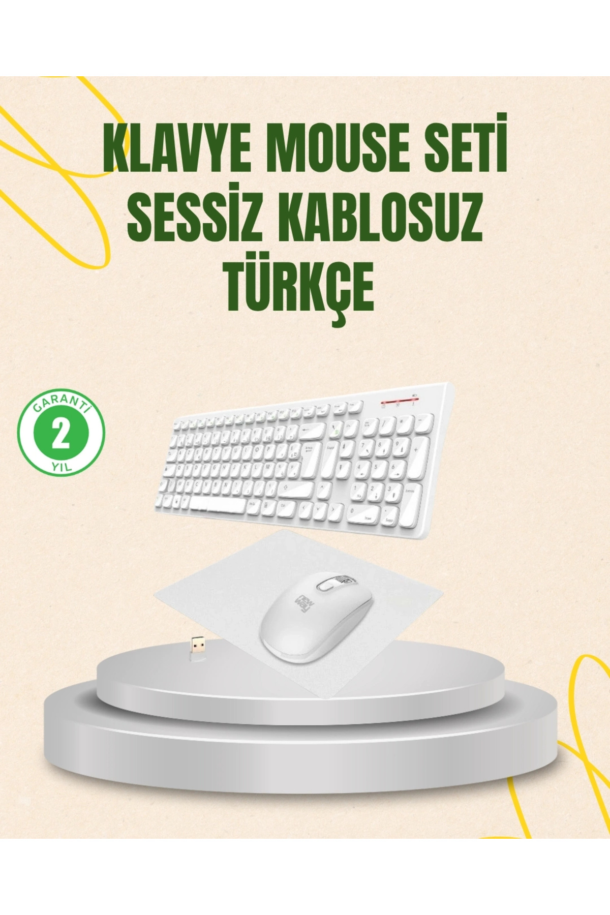 shopwave Kablosuz Klavye ve Mouse Seti - Ergonomik Tasarım, Sessiz Kullanım, Geniş Uyumluluk
