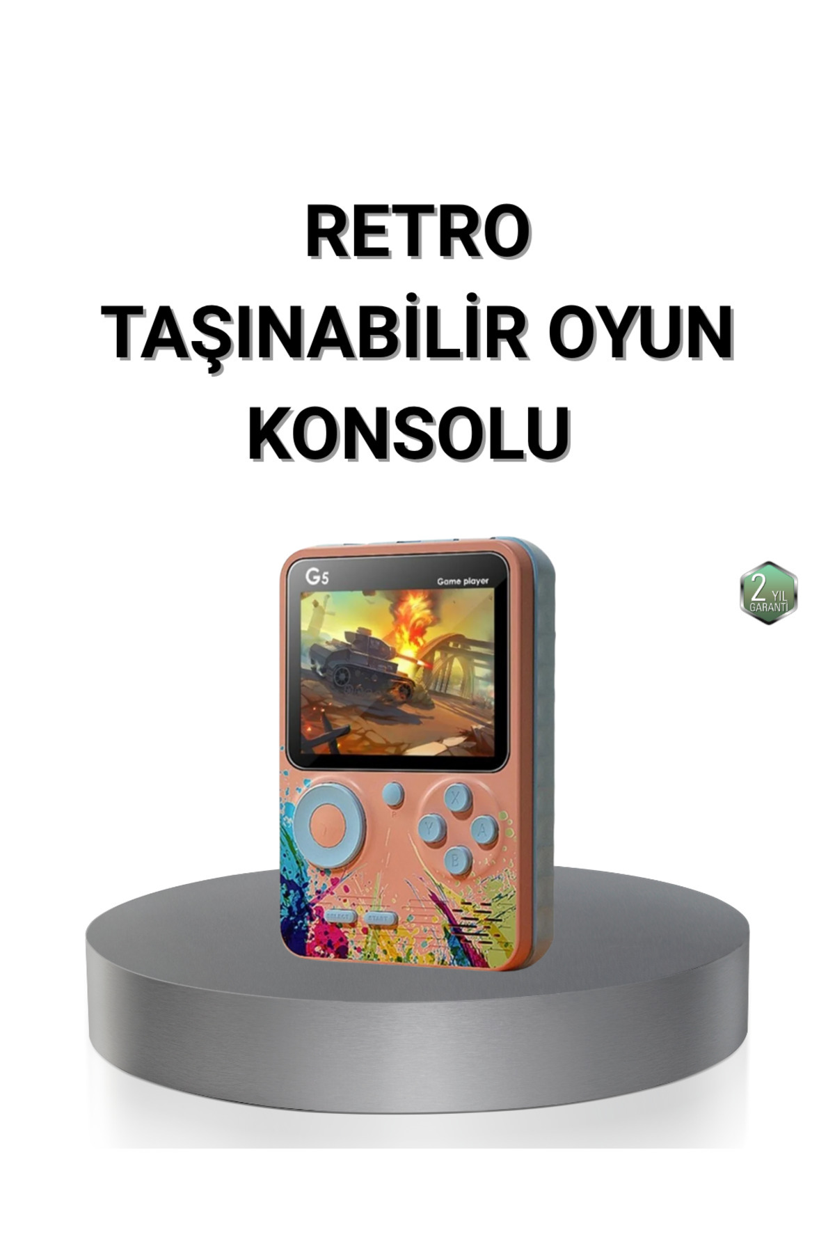 ZERO LAND TECHMRT Retro Taşınabilir Oyun Konsolu 500 Klasik Oyunlu, 3.0 İnç (74342) Renkli Ekran