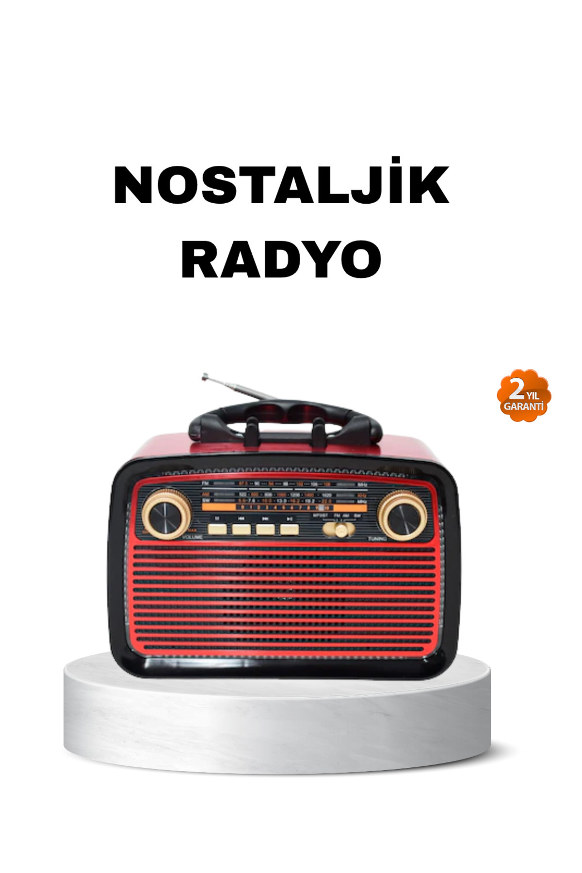 ZERO LAND Bluetooth’lu LED Işıklı Nostaljik Müzik Kutusu – Ahşap Dokulu, Vintage Tasarım ve (94114)