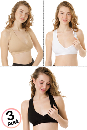 par lingerie pl 3'lü Emzirme Sporcu Büstiyeri