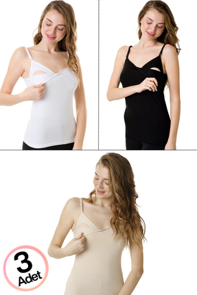 par lingerie pl 3'lü Emzirme Atleti kapsız