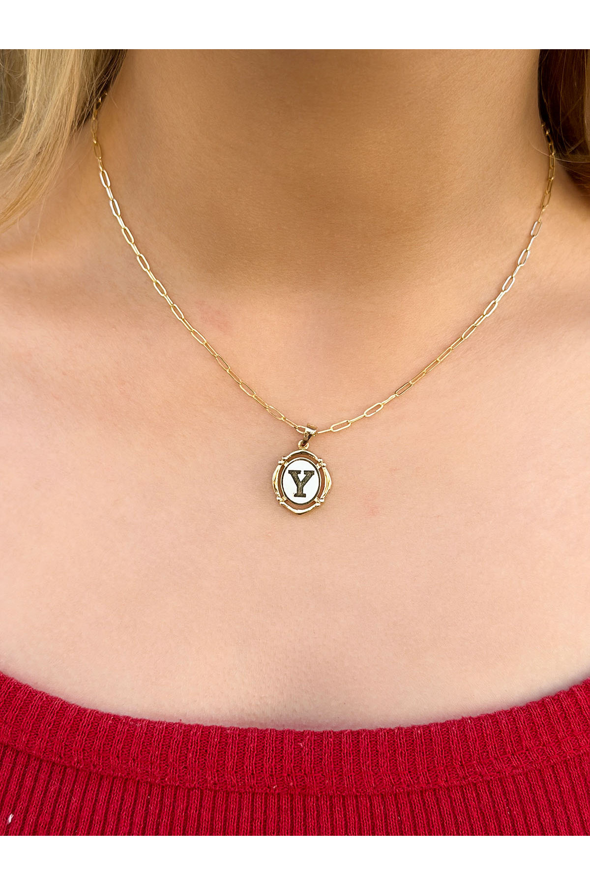 UZUNDAĞ KUYUMCULUK 14 Ayar Retro Y Harfi Kolye