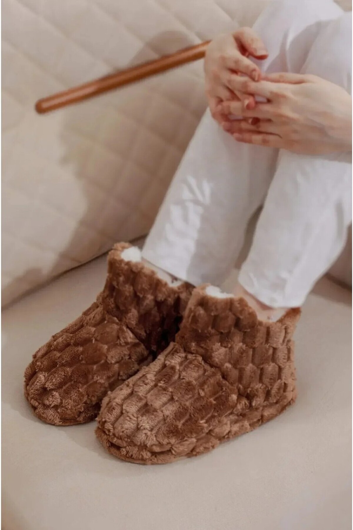 White Style Moda Kadın Ev Botu Ev Patiği