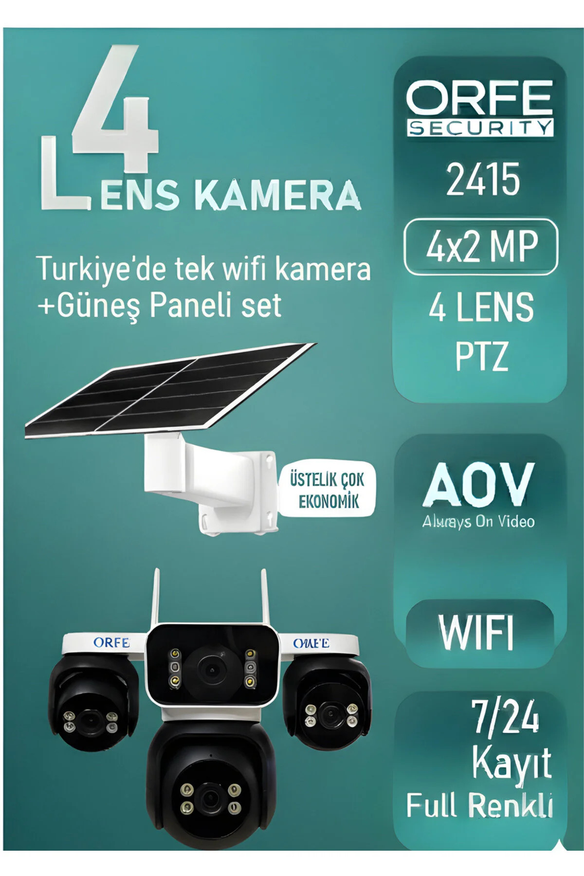 ORFE GÜNEŞ PANELLİ WİFİ KAMERA