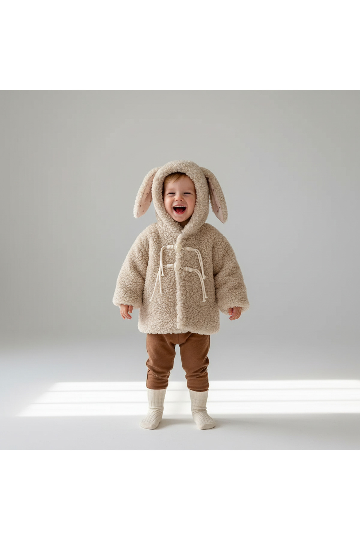 melisam.msg Bebek Kışlık Sevimli Tavşan Kulaklı Peluş Mont fotoğrafı 5 (önizleme)