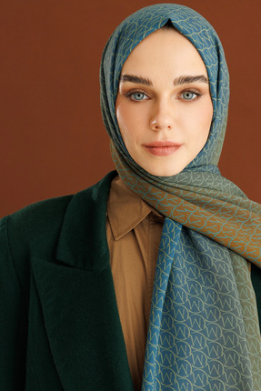 Mooncorn Safran Monogram Hebei İpek Şal