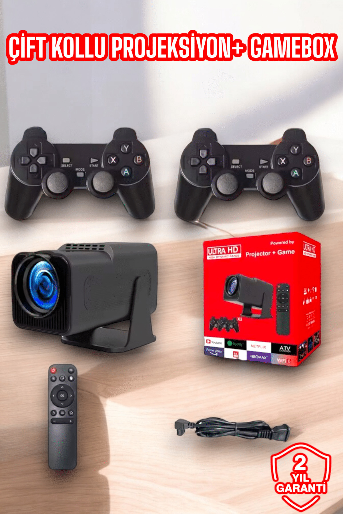 UCUZTEKNO 2000+ Oyun ve Popüler Uygulama Destekli Çok Fonksiyonlu Projeksiyon