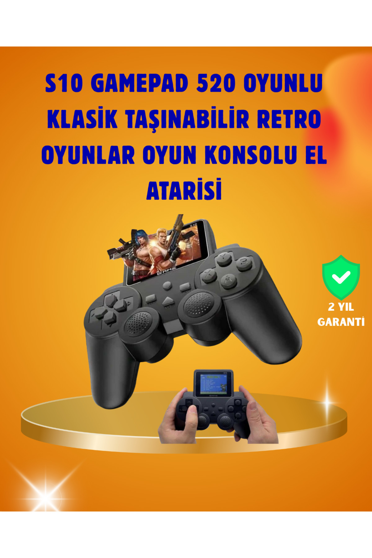 ZERO LAND NRZSNT Çocuklar ve Yetişkinler İçin Uygun 500 Oyunlu Taşınabilir Mini Retro (170911) El Konsolu