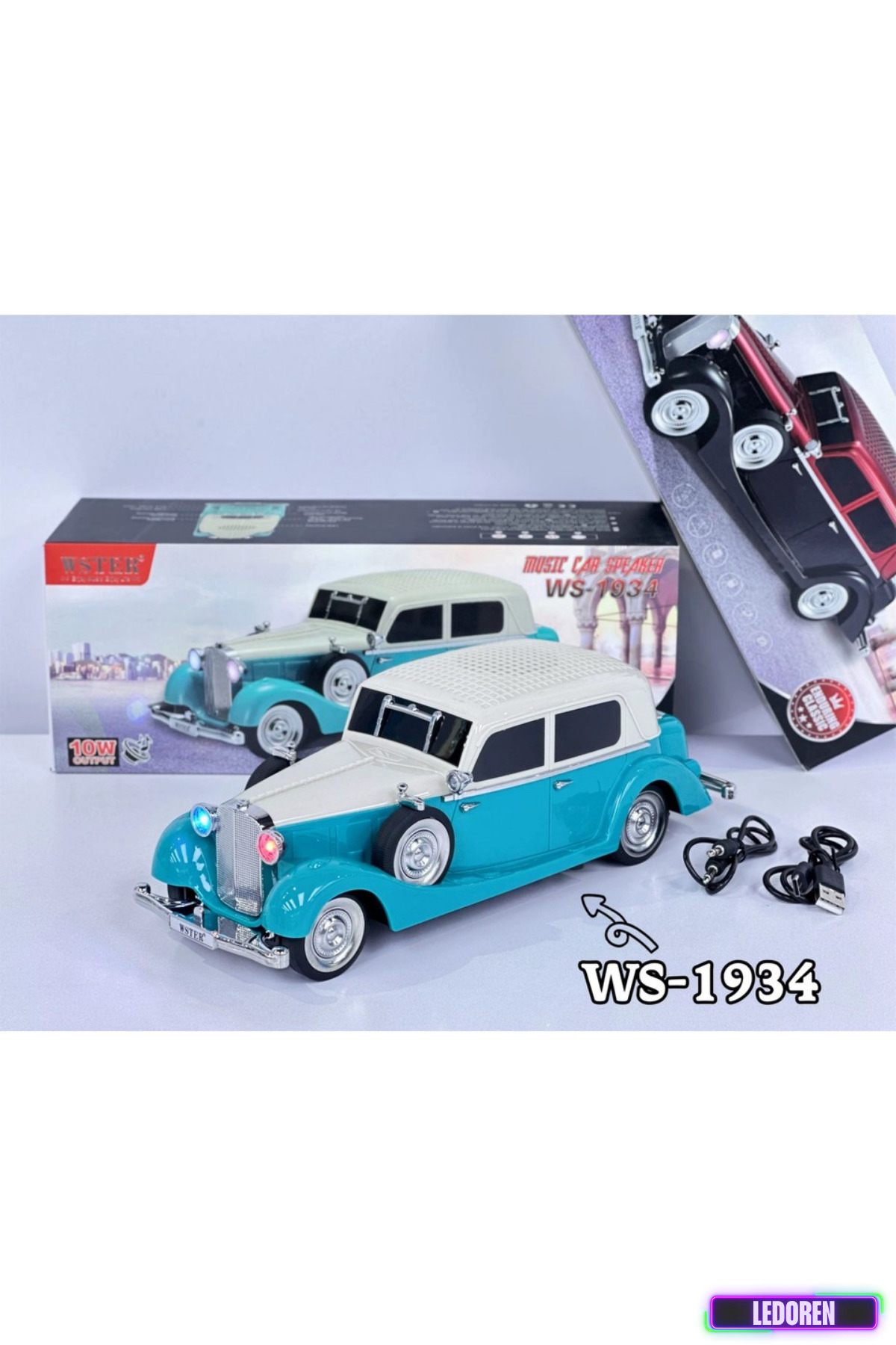 L'eDoren WS-1934 Pontiac Sedan Diecast Araba Bluetooth Hoparlör