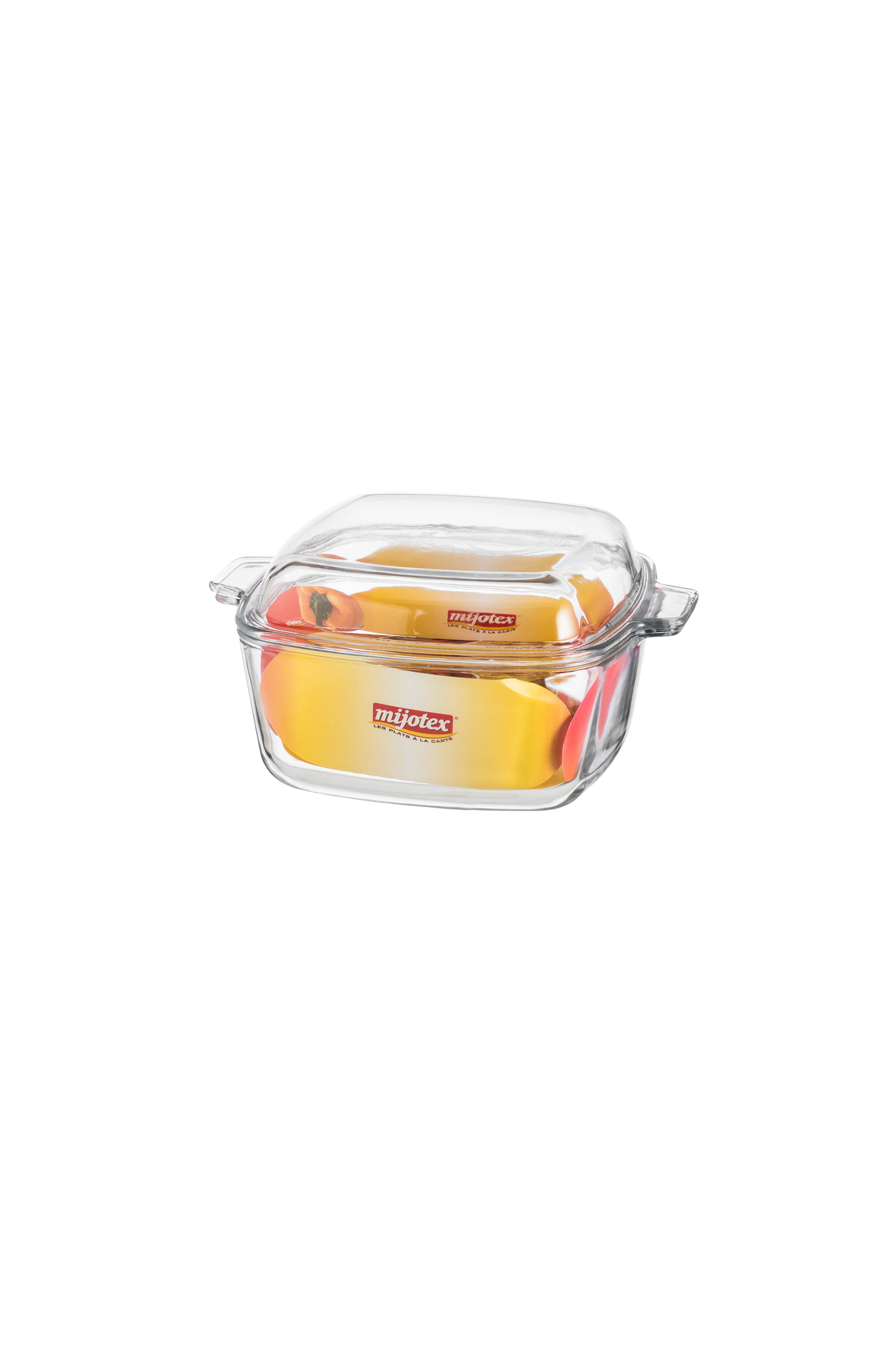 A square glass oven dish from the brand Mijotex.