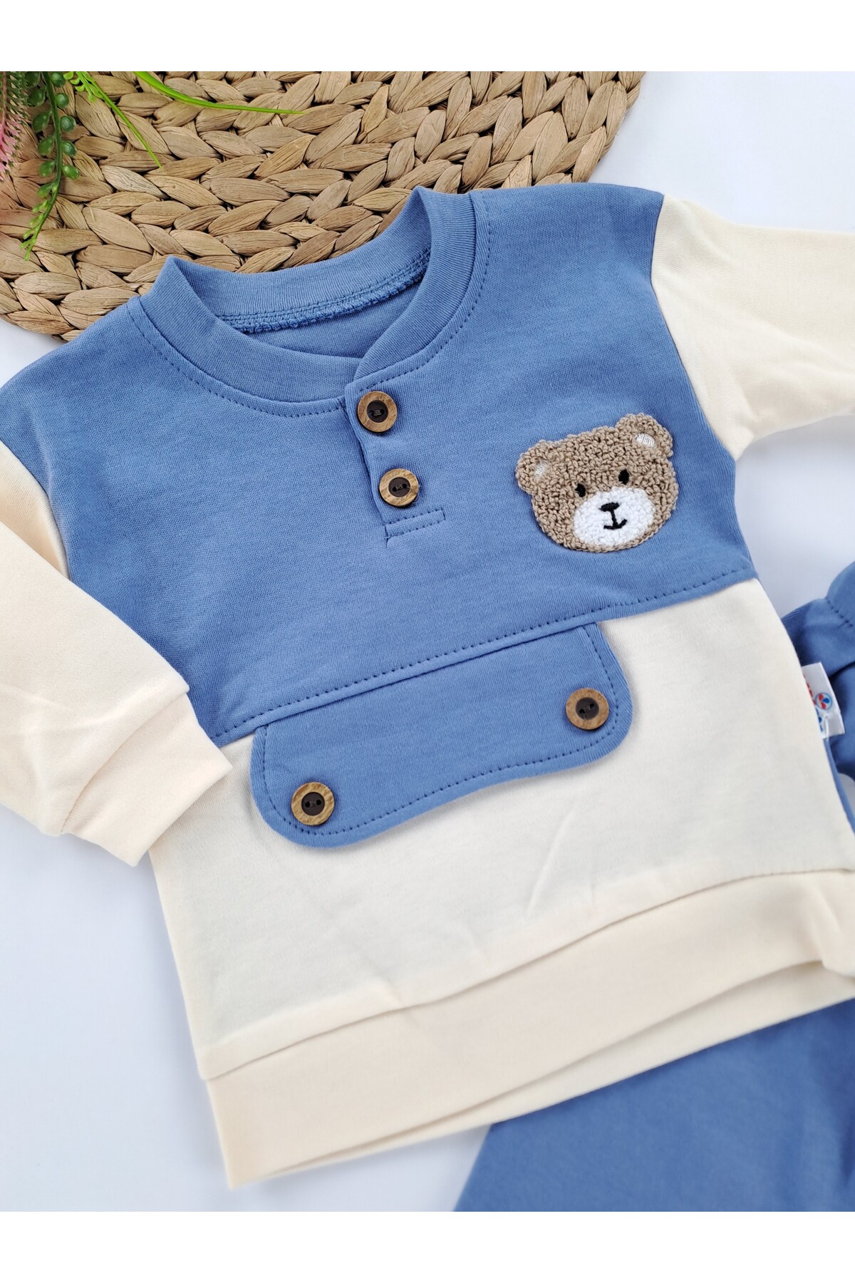 Butik Erkek Bebek Çocuk Penye İkili Takım Şardonsuz İçi Polarsız Hediyelik Takım fotoğrafı 2 (önizleme)