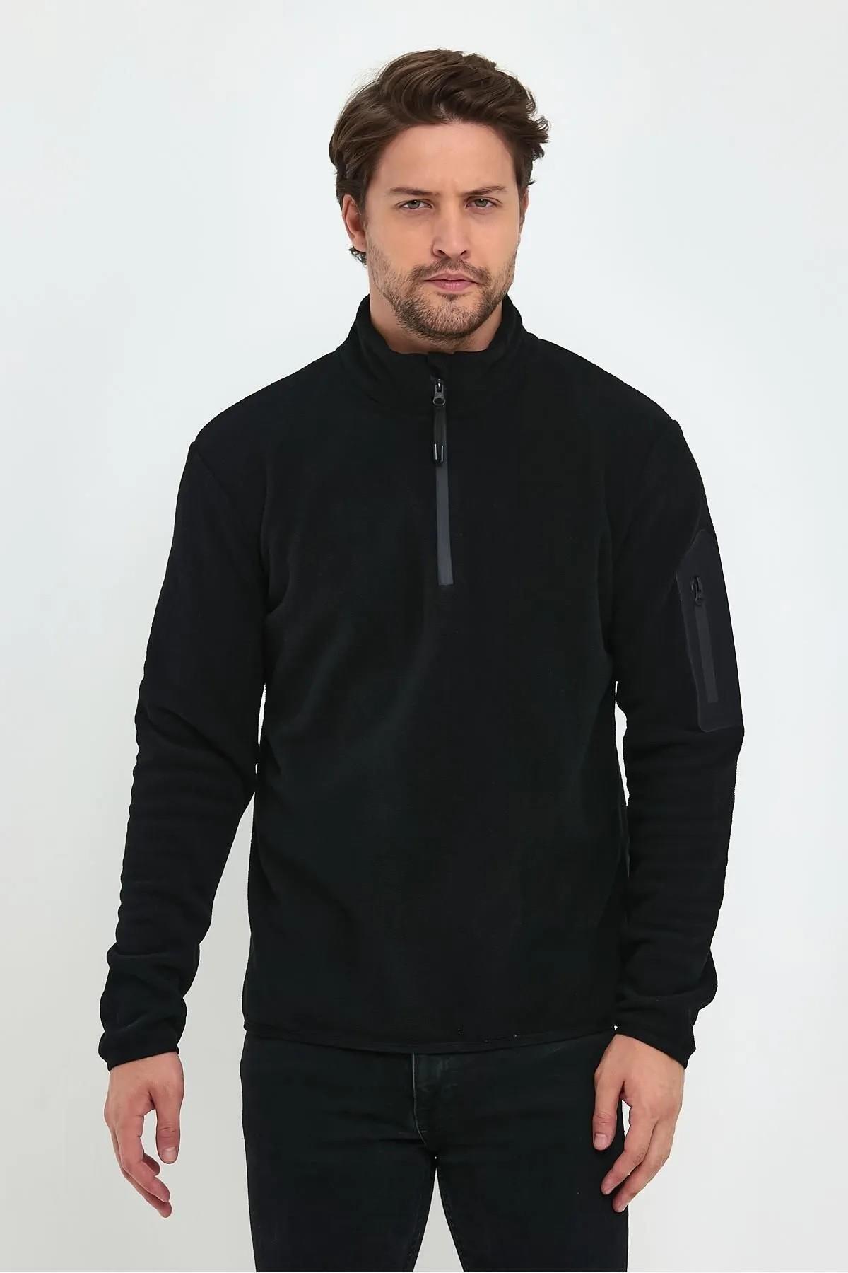 کت مردانه نیم زیپ پشمی 2312002 — مشکی 2312002-BLACK — تصویر 6 از 8