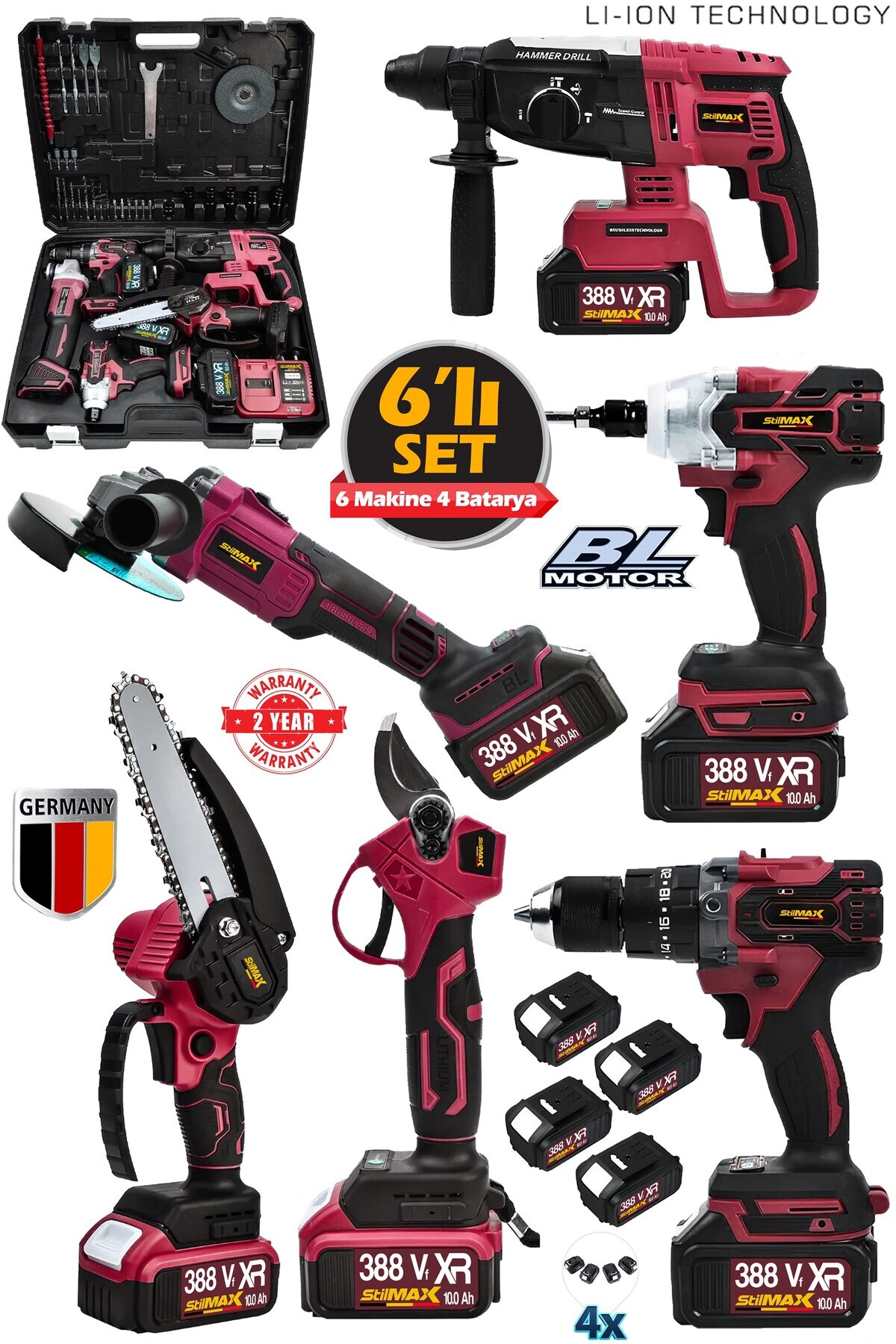 G-RAP HAMI ＆ CHERELLE FORTIERセット Graizer Alman 400 Watt 352 Parça 60.000 Rpm 6 Kademe Devir Ayarlı
