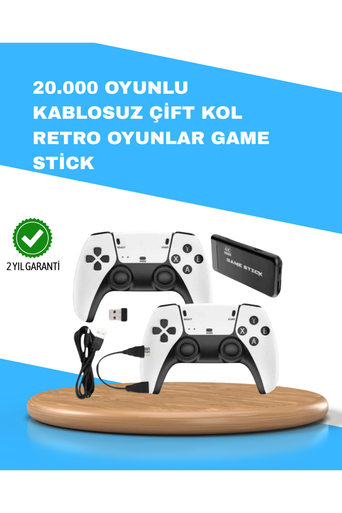 ZERO LAND YZLAL Kablosuz Retro TV Oyun Konsolu – 30.000+ Oyun, HD Çıkış & Kablosuz Gamepad ile (113313) Efsa