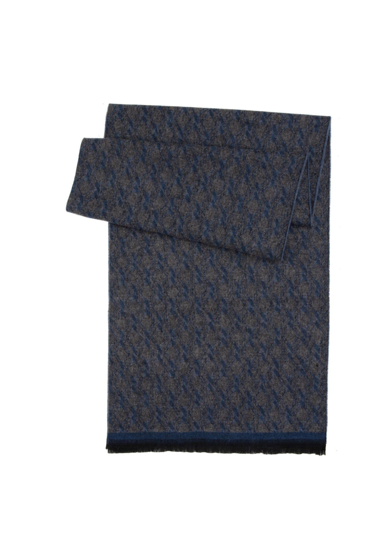 پیر کاردین روسری نیلی دو رو (با طرح‌های مختلف در دو طرف)