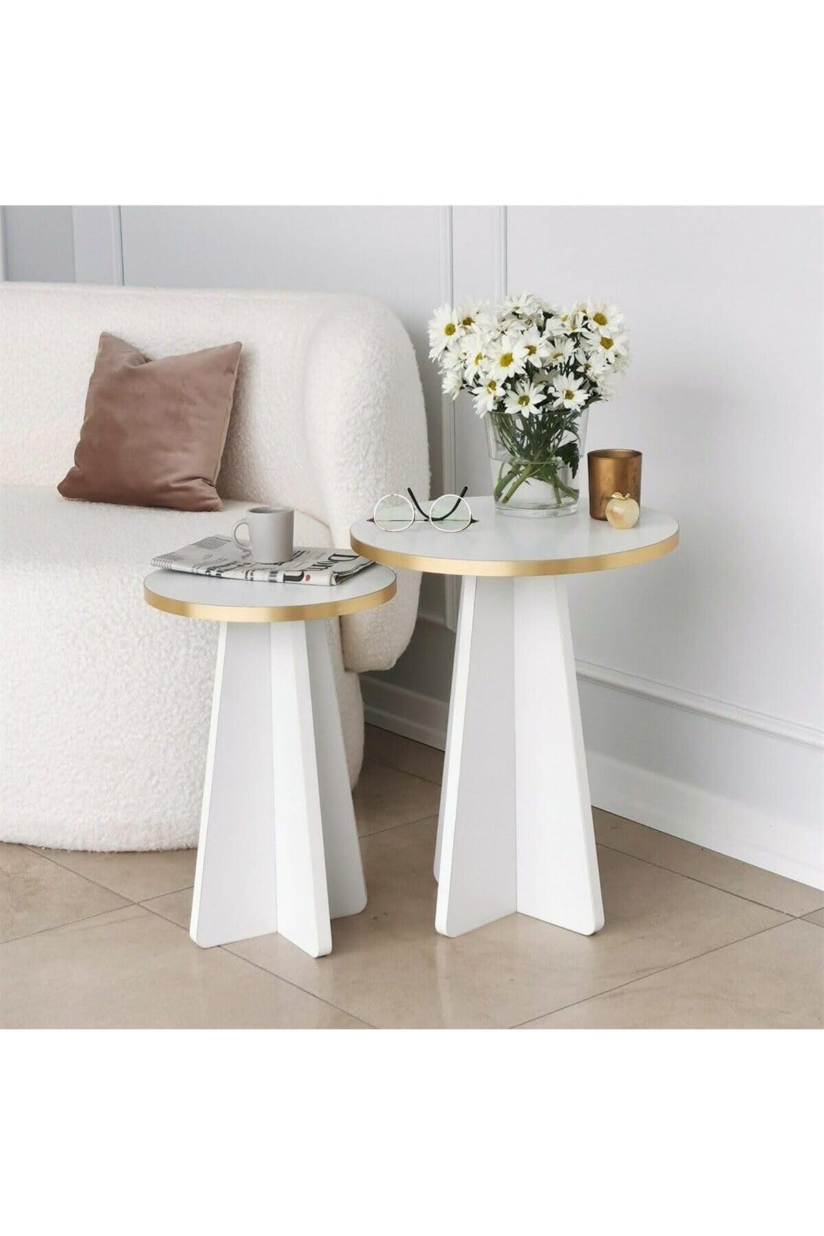 STOREMAX Mushroom 2 Li Sehpa /Beyaz 1174223