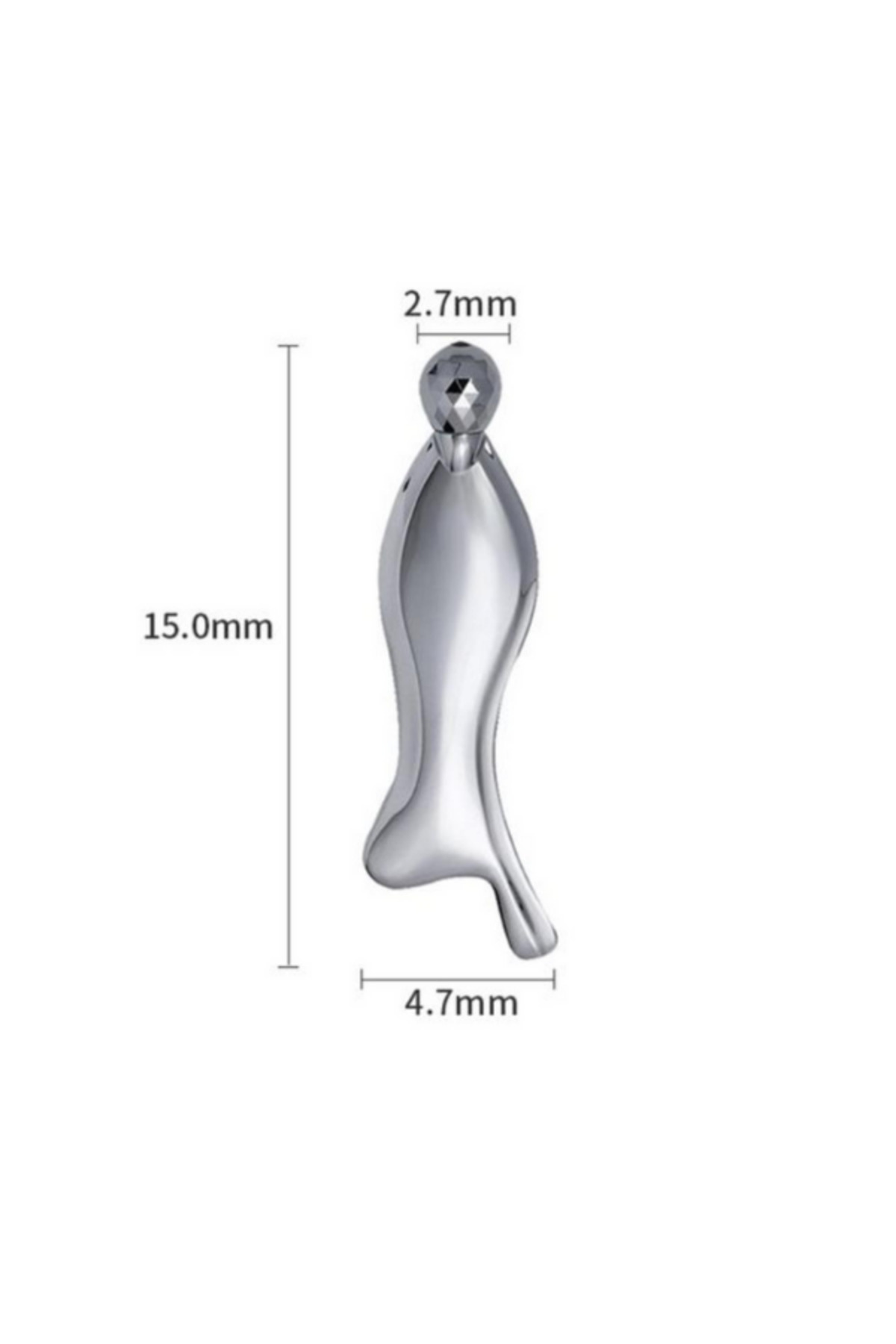 Metal 3d Fonksiyonel Yüz ve Vücut Masaj Aleti, Gua Sha — نقره‌ای hc-04 — تصویر 2 از 2