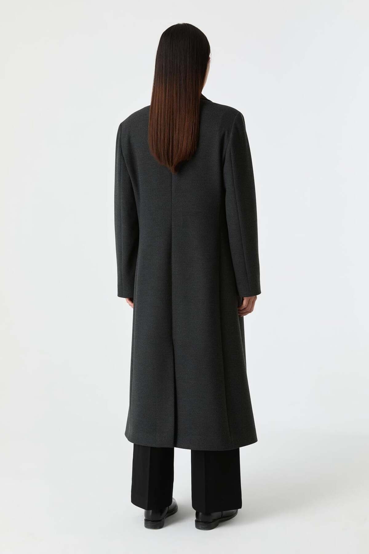 SÜFF  Cepli Düz Kesim Palto - Görsel 5