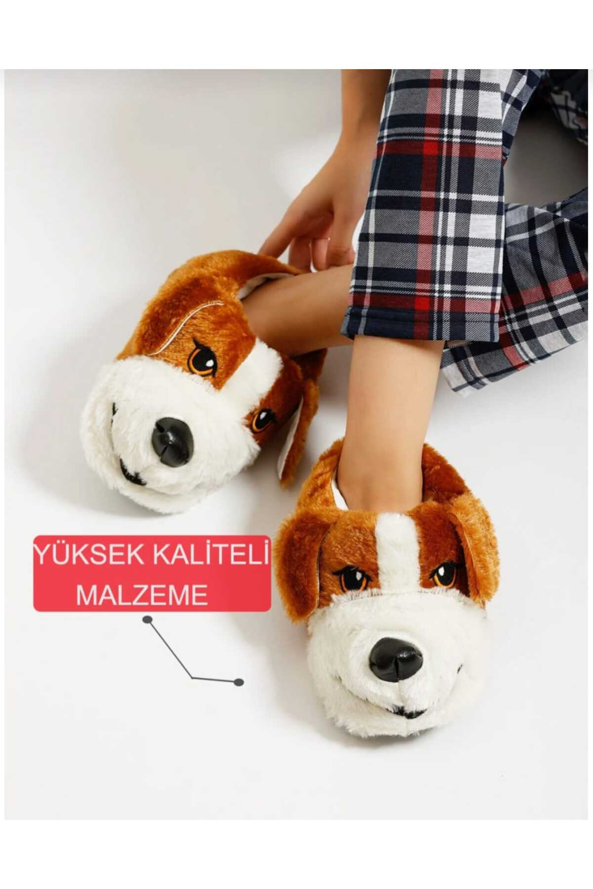 PAPUCUMUN DÜNYASI UNİSEX YUMUŞAK TABAN SEVİMLİ KÖPEK PANDUF YETİŞKİN VE ÇOCUK KIZ VE ERKEK PANDUF görsel 4
