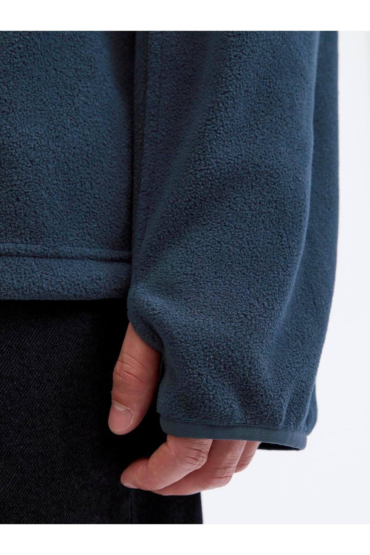 Jack & Jones JJALPES HALF ZIP FLEECE JACKET AW25 Navy Blazer görsel 6