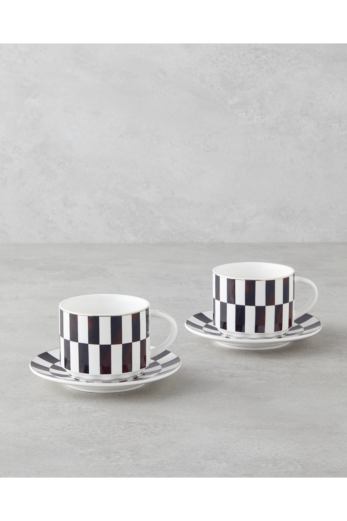 English Home Emberly New Bone China 4 Parça 2 Kişilik Çay Fincanı Takımı 230 ml Kahverengi