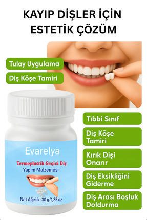 Evarelya Diş Tamiri Malzemesi – Evde Hızlı Onarım İçin Estetik Dolgu Seçeneği