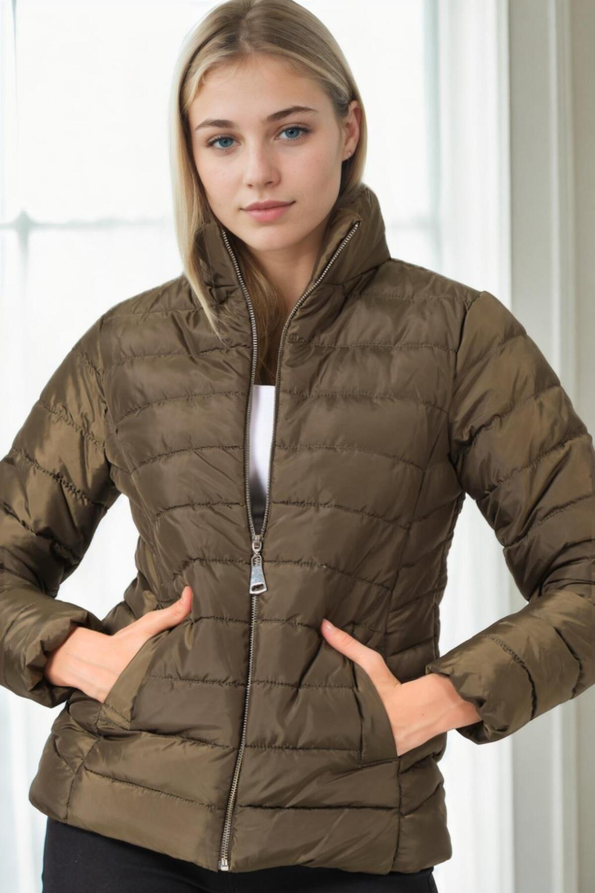 دوبری ژاکت Z9746 - خاکی