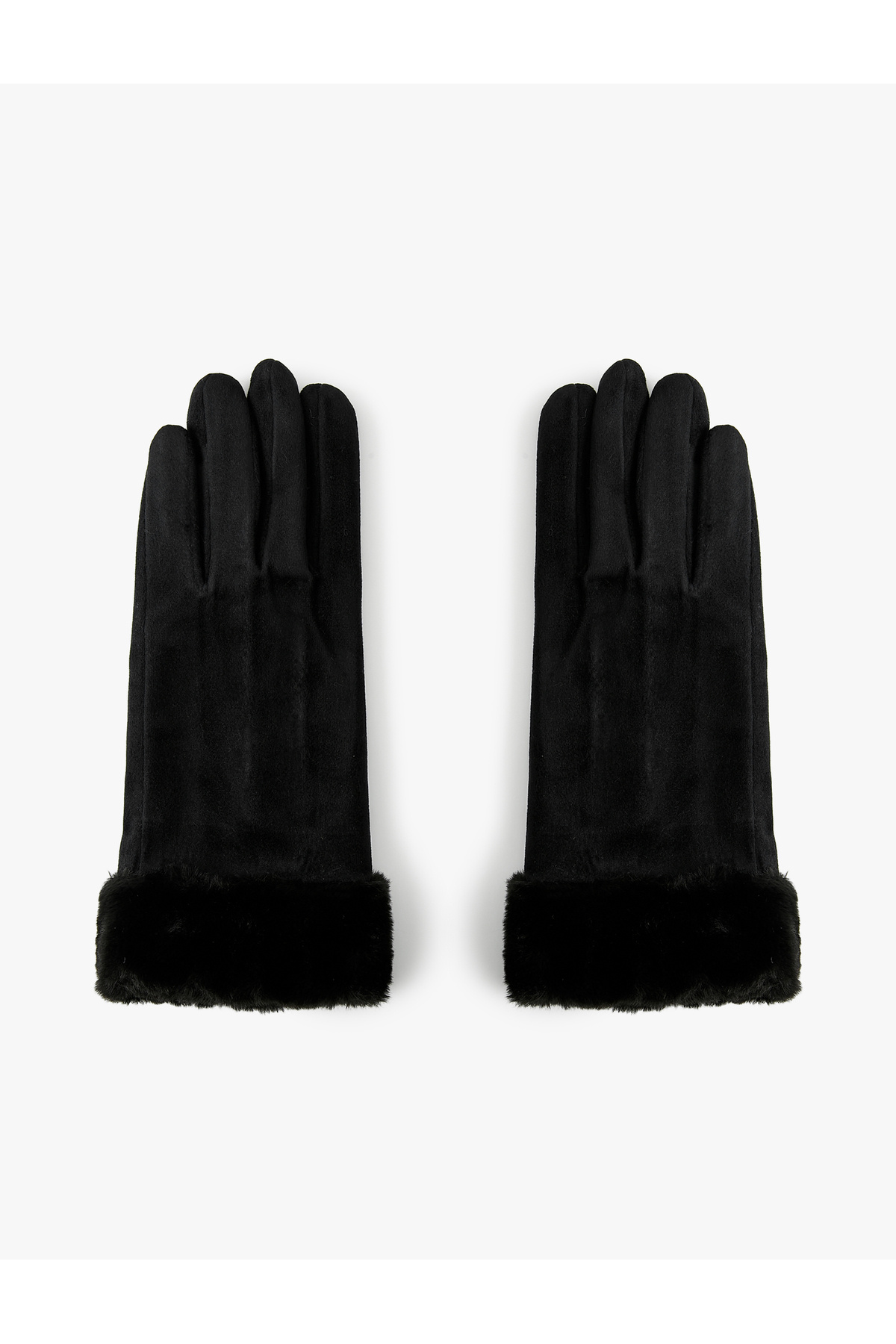 Koton Suni Kürk Detaylı Süet Görünümlü Eldiven